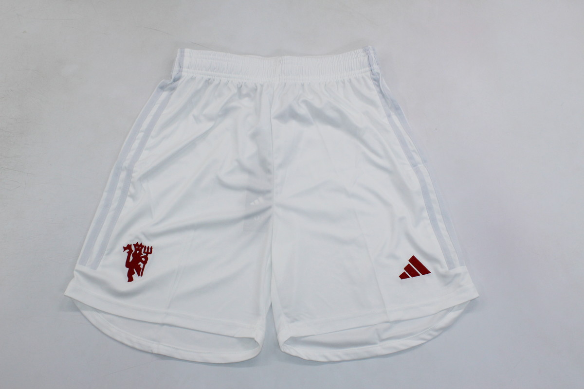 AAA Quality Manchester Utd 23/24 Third White Soccer Shorts
